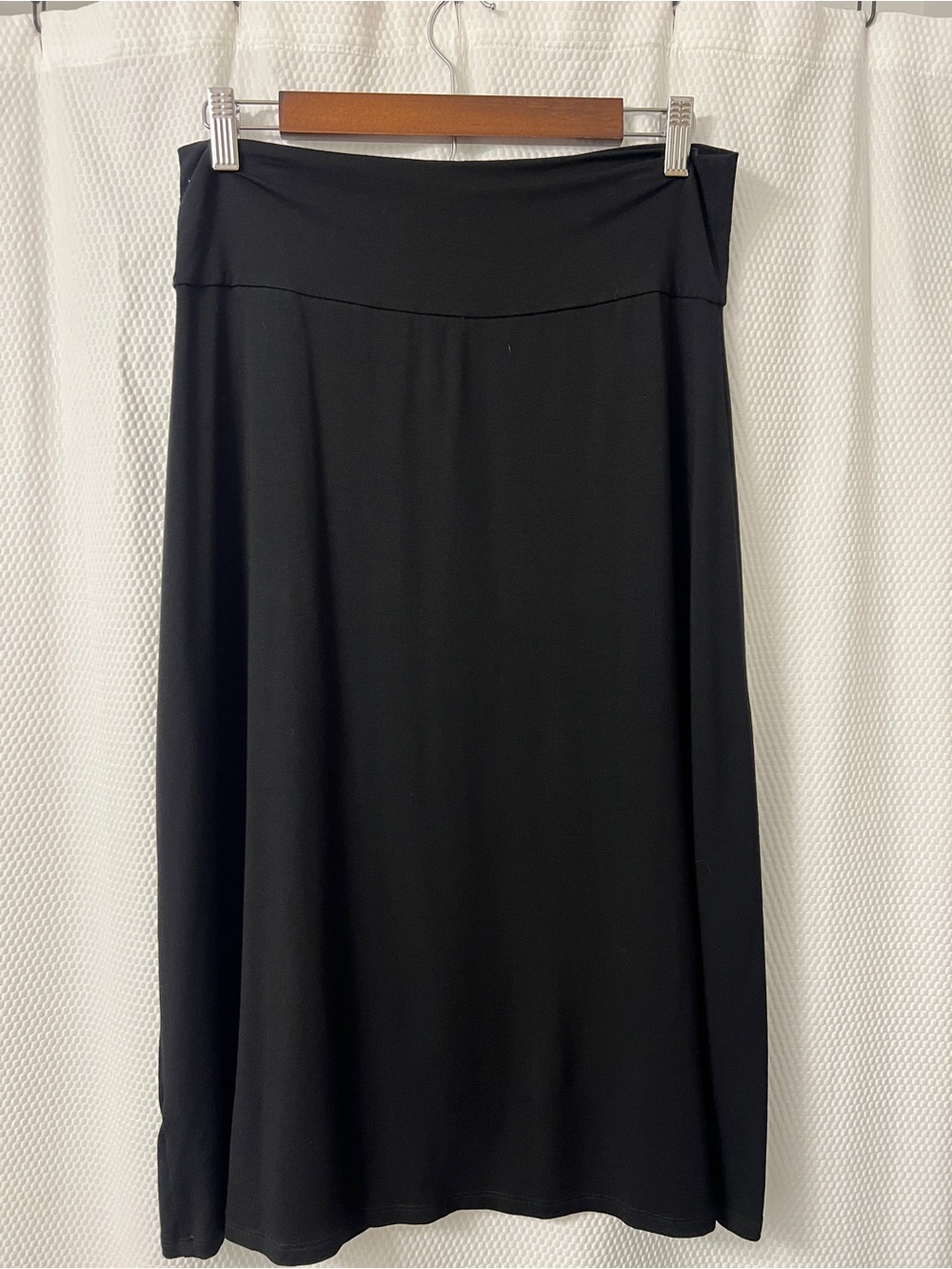 Eileen Fisher Black Maxi A-Line Skirt Viscose - Size Medium
